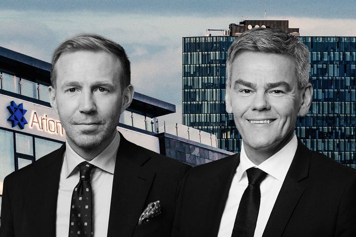 Benedikt Gíslason, bankastjóri Arion, og Ármann Þorvaldsson, bankastjóri Kviku. Nú þegar hefur verið ákveðið að Benedikt verði forstjóri sameinaðs banka, gangi viðskiptin eftir.