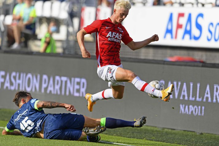 Albert Guðmundsson var á skotskónum í dag.