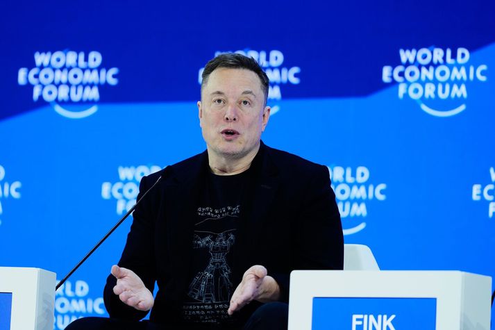 Elon Musk á ráðstefnu Alþjóðaefnahagsráðsins í Davos í Sviss.