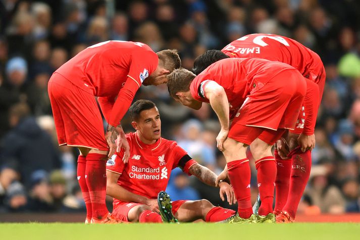 Coutinho situr í grasinu um helgina.