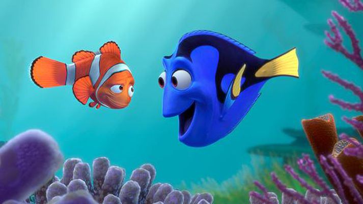 Marlin og Dory - söguhetjur Finding Nemo.