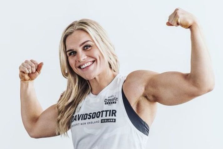 Katrín Tanja Davíðsdóttir sést hér komin í NOBULL keppnistreyjuna sem hún verður í á heimsleikunum í CrossFit í lok þessa mánaðar.