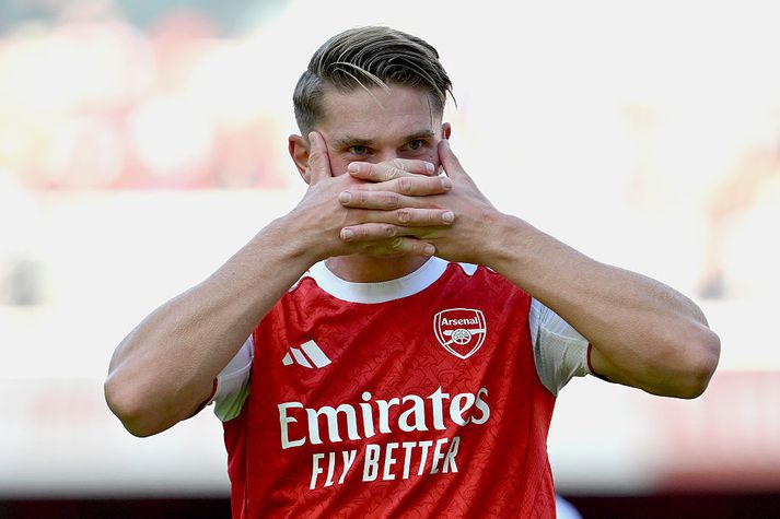  Fyrsta grímufagnið hjá Viktor Gyökeres í búningi Arsenal leit dagsins ljós í dag.