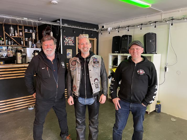 Frá vinstri: Mickey Diesel, Ash og Bones. Meðlimir BACA taka allir upp „road name“ sem þeir nota í störfum fyrir samtökin.
