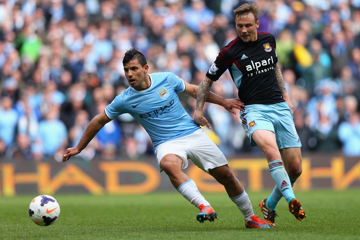 Aguero í leik Manchester City og West Ham.