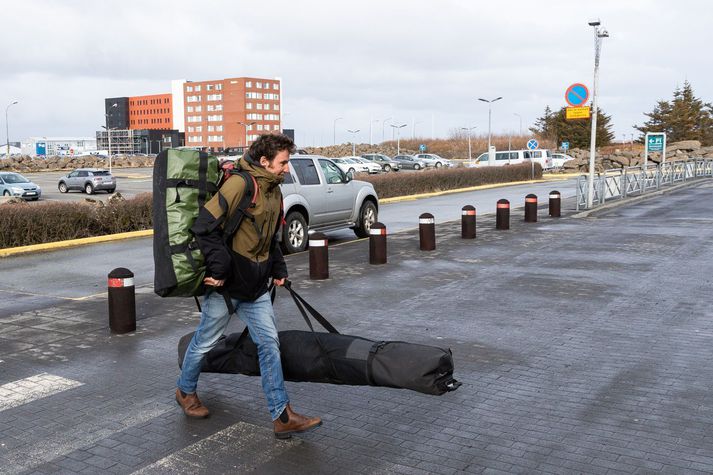 Farþegi á leiðinni á Keflavíkurflugvöll.