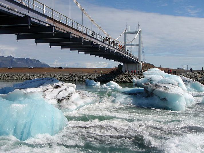 jökulsá á breiðamerkursandi Landsvirkjun vinnur nú að því að finna út hvernig bregðast megi við auknu rennsli í jökulám landins með hækkandi hitastigi. mynd/vegagerðin
