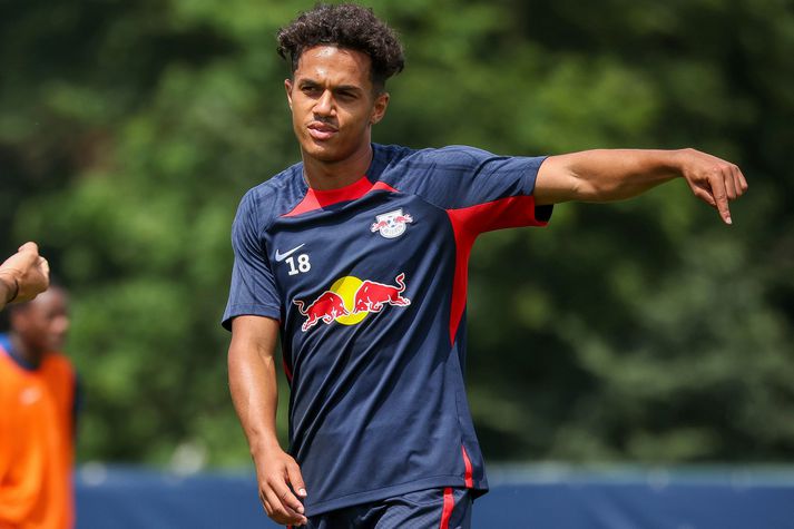 Fabio Carvalho á æfingu með RB Leipzig en hann fann sig ekki þar.