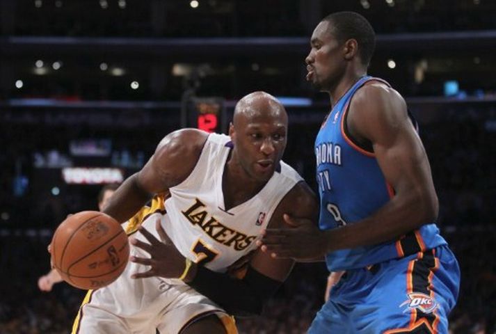 Lamar Odom hefur haft um ýmislegt annað en körfubolta að hugsa síðustu daga. Mynd/ afp.
