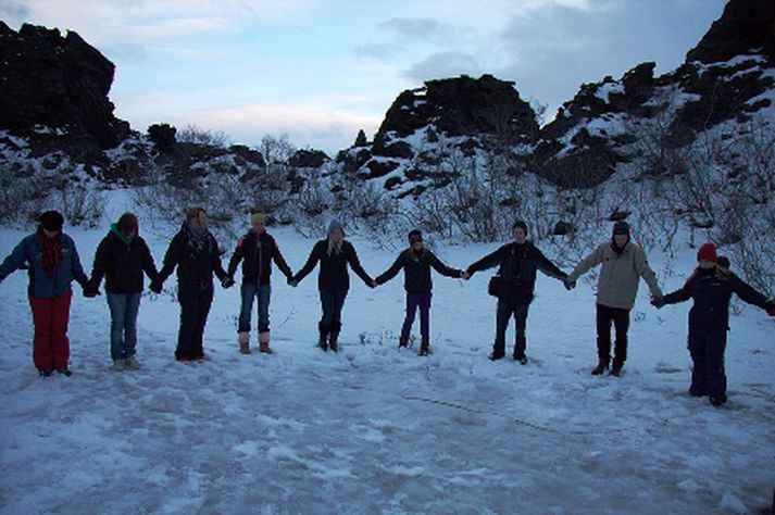Frá mótmælum í Dimmuborgum laugardaginn 24. janúar.