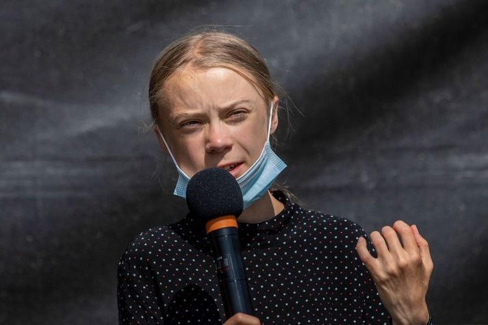 Greta Thunberg flytur ræðu í Berlín í ágúst síðastliðinn.