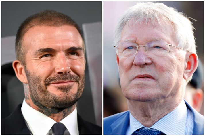 Sir David Beckham og Sir Alex Ferguson 