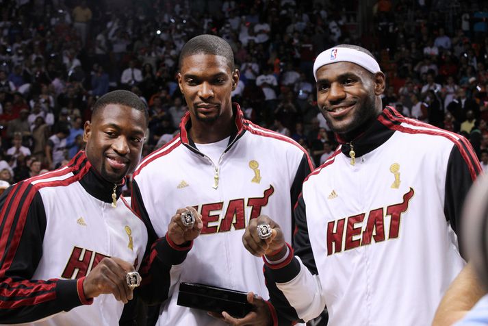 LeBron James, Dwyane Wade og Chris Bosh.