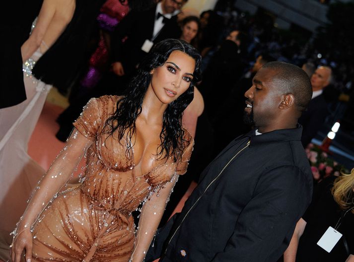Kim Kardashian og Kanye West á Met Gala.
