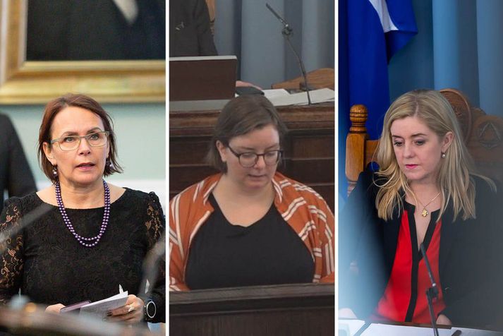 Bjarkey Olsen Gunnarsdóttir, þingkona VG, Olga Margrét Cilia, þingkona Pírata og Bryndís Haraldsdóttir, þingkona Sjálfstæðisflokksins.