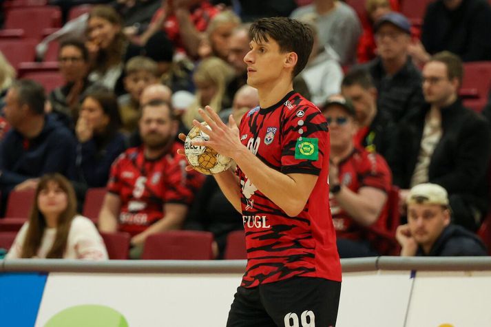 Ihor Kopyshynskyi var markahæstur hjá Mosfellingum í kvöld.