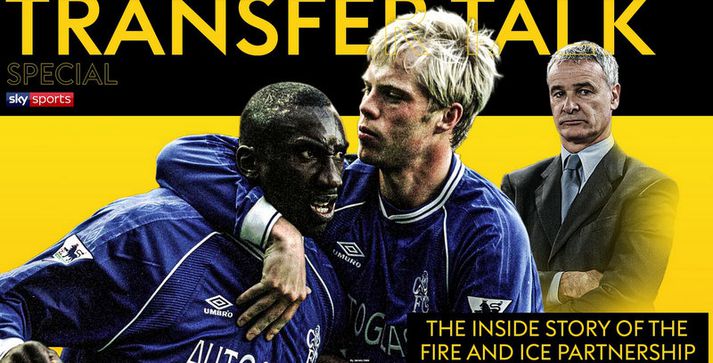 Fyrirsögnin og aðalmyndin með hlaðvarpsþætti Eiðs Smára og Jimmy Floyd Hasselbaink.