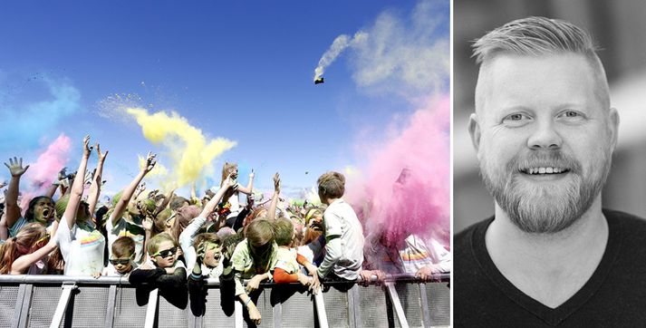 Davíð Lúther Sigurðsson, framkvæmdastjóri Color Run, segir engan verða ríkan af skipulagningu hlaupsins.