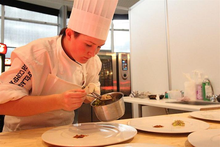 Keppnin hófst í dag. Mynd/Matthías Þórarinsson