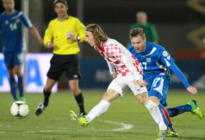 Luka Modric í leiknum á föstudaginn.