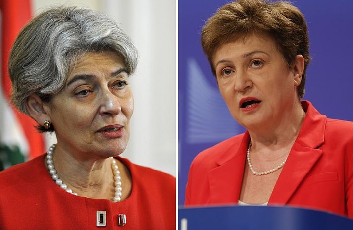 Irina Bokova, framkvæmdastjóri Menningarmálastofnunar Sameinuðu þjóðanna og Kristalina Georgieva, sem fer með fjárlagamál í framkvæmdastjórn Evrópusambandsins.