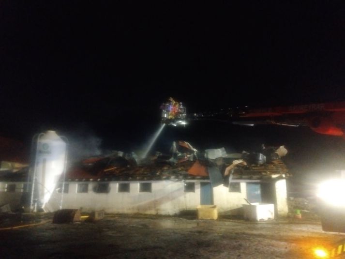 Skemman fór illa í eldsvoðanum.