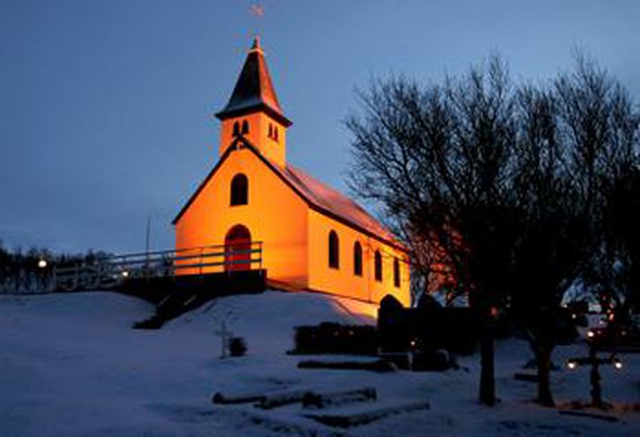 Lágafellskirkja í Mosfellsbæ.