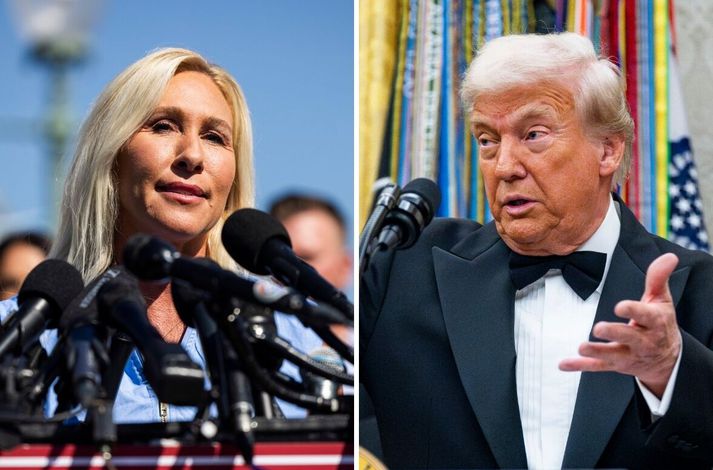 Marjorie Taylor Greene og Donald Trump.