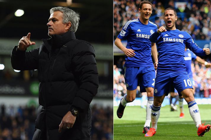 Jose Mourinho og Eden Hazardþ