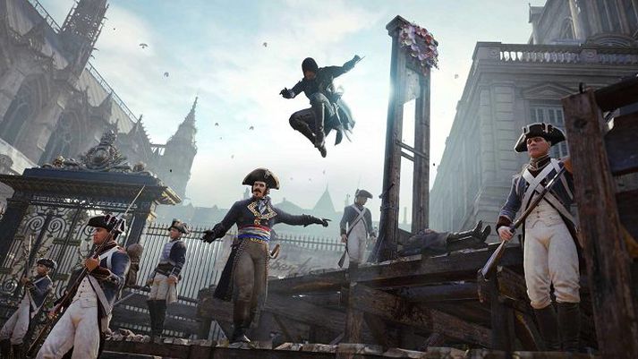 Unity gerist í París á tímum frönsku byltingarinnar og umhverfi Assassins Creed-seríunnar hefur aldrei verið jafnlifandi. Mynd/ubisoft