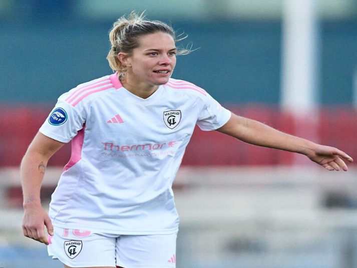 Hildur Antonsdóttir var nýfarin af velli þegar Madrid CFF sneri leiknum við.