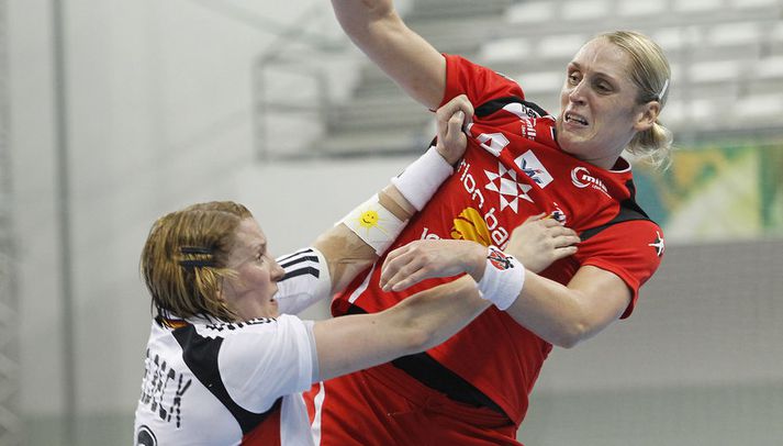 Hrafnhildur Ósk Skúladóttir í leik með Íslandi gegn Þýskalandi í vikunni.