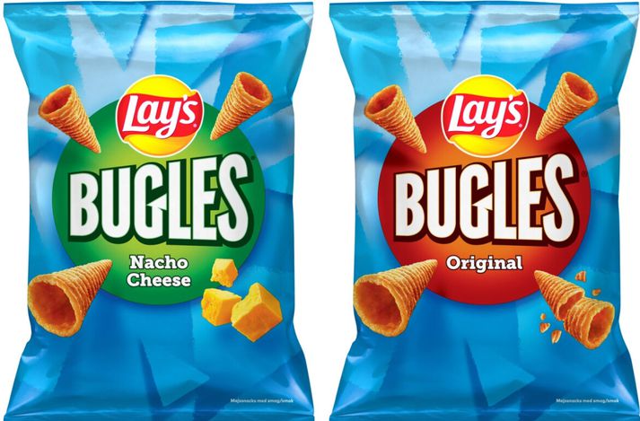 Ekki er mælt með neyslu á Bugles snakkinu og neytendur beðnir að farga því eða skila til Ölgerðarinnar. 