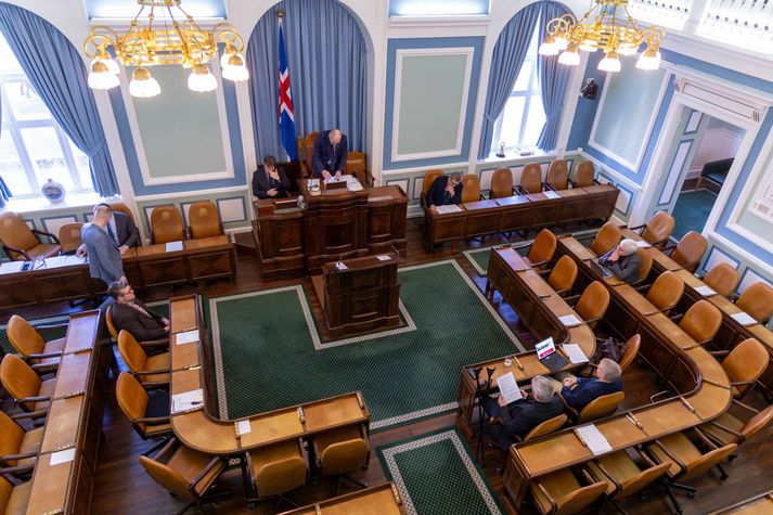 Það var ansi fámennur þingfundurinn þegar kvennaverkfallið fór fram þann 24. október í fyrra.