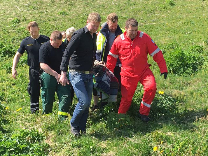 Fred þakkar þeim sem komu að björgunaraðgerðum að hann sé á lífi.