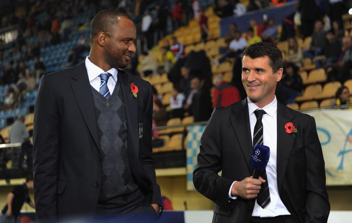 Roy Keane og Patrick Vieira fyrir Meistaradeildarleik Villareal og Man. City árið 2011.