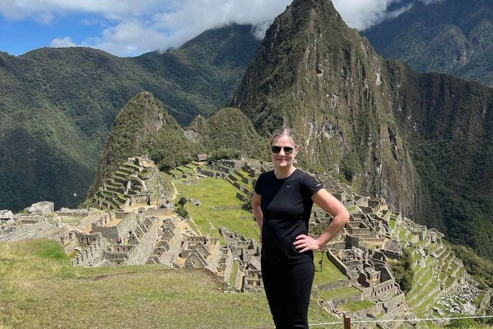 Inga Björk Sólnes rétt komst til Machu Picchu áður en svæðinu var lokað.