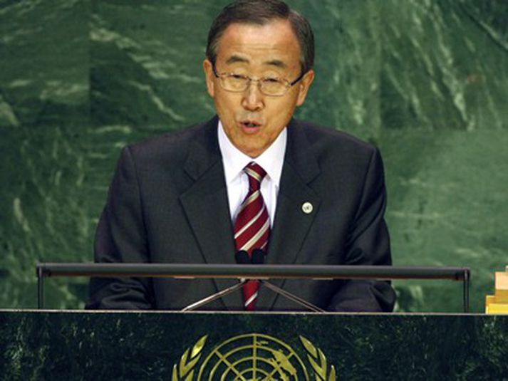 Ban Ki-moon í ræðu sinni við setningu Allsherjarþingsins í dag.