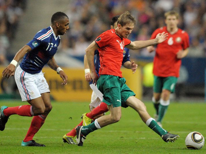 Aleksandr Hleb í sigurleiknum á móti Frökkum á föstudaginn.