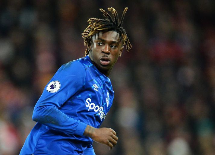 Moise Kean í leik með Everton fyrr í vetur en hann hefur nú komið sér í fréttirnar fyrir glórulausa hegðun.