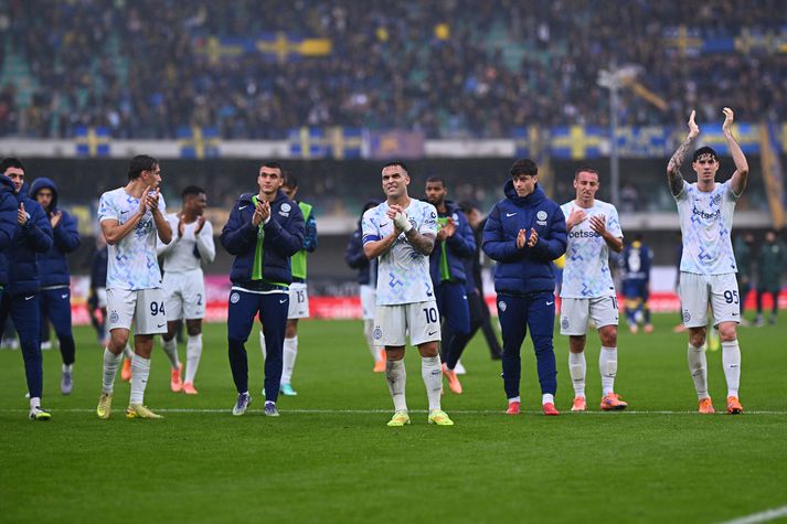 Inter vann dramatískan sigur á Verona um helgina.