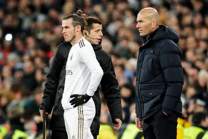 Bale og Zidane er sá fyrrnefndi var á leið inn á um helgina.