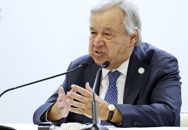 Antonio Guterres, aðalframkvæmdastjóri Sameinuðu þjóðanna, segir að um sé að ræða manngerða hörmung.