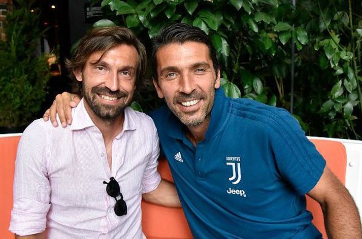 Pirlo og Buffon á góðri stundu.