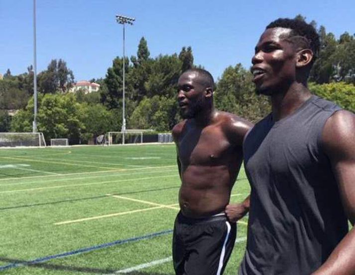 Paul Pogba og Lukaku eru saman í fríi í Los Angeles.