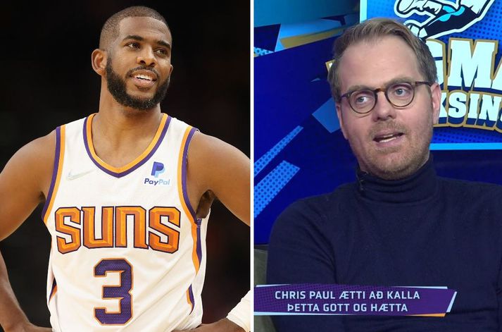 Herði Unnsteinssyni brá í brún þegar Sigurður Orri Kristjánsson varpaði fram spurningu Chris Paul.