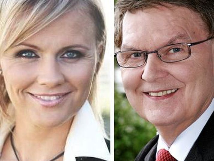 Jóhanna og pabbi hennar, Vilhjálmur Þ. Vilhjálmsson.