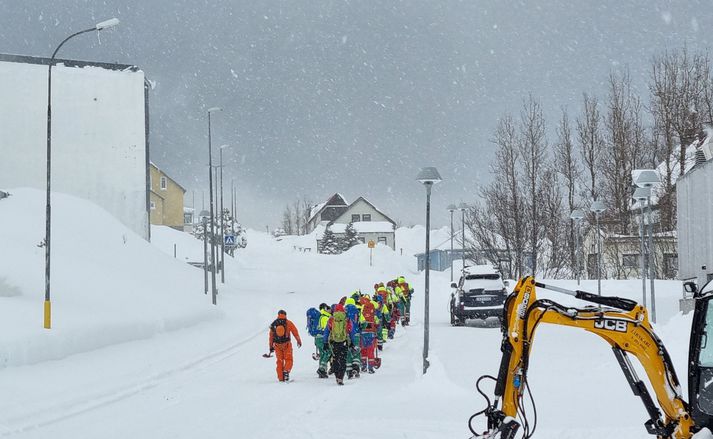 Frá Neskaupstað í morgun.