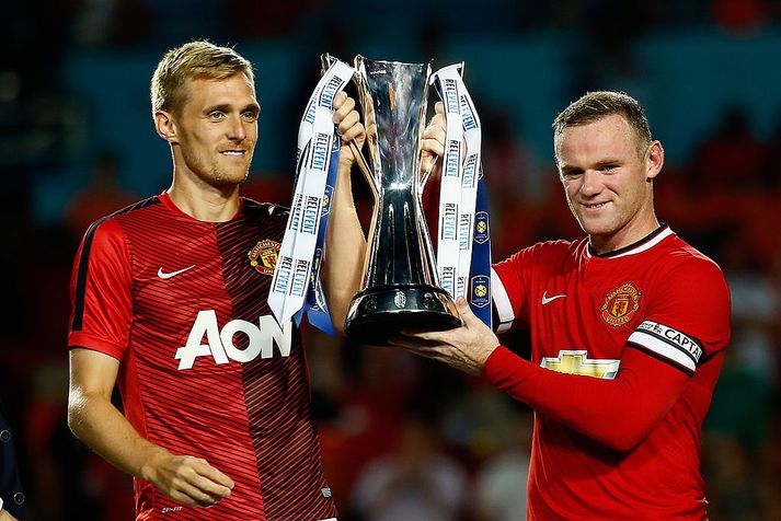 Darren Fletcher og Wayne Rooney á góðri stundu í búningi United