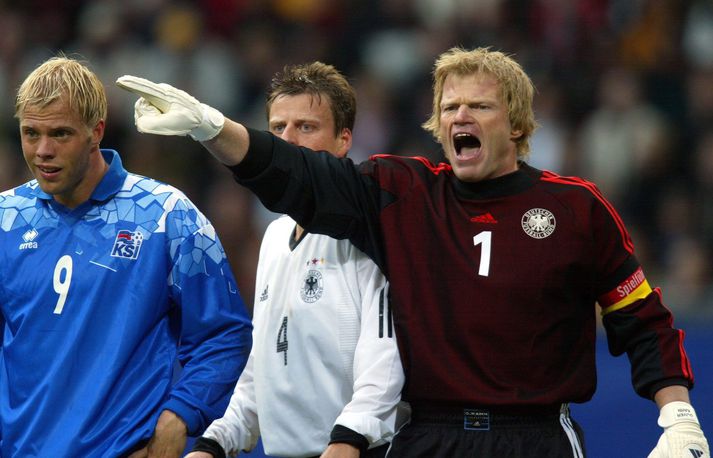 Eiður Smári og Oliver Kahn á góðri stundu.